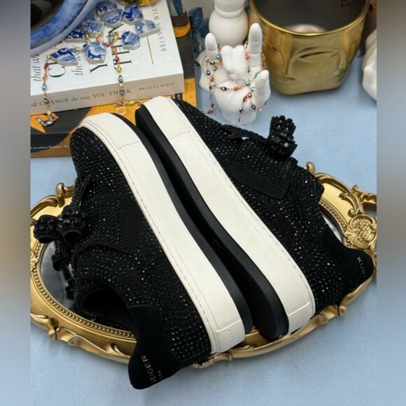 🆕 KURT GEIGER LONDON 🧿 NWOB Laney Bow Slip On Sneaker, Black Crystal Sz37 US 7 - Picture 9 of 12